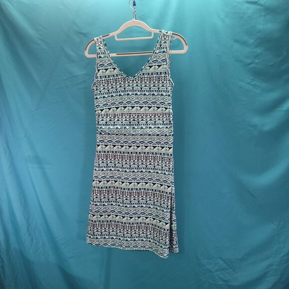 Title Nine XS Aztec Print Sleeveless Dress 85% Polyester 11% Tencel 4% Spandex - Picture 1 of 11